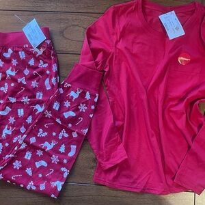 NWT Family Pajamas Women S Red Top & Christmas Tree Pants Macys